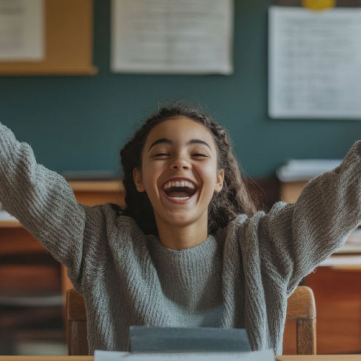 a happy student