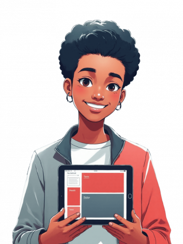 Student with tablet